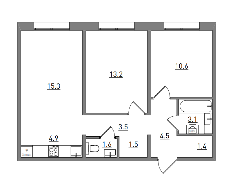 планировка квартиры 60 м2